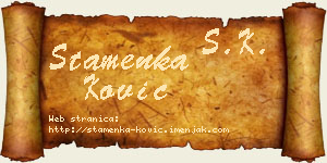 Stamenka Ković vizit kartica